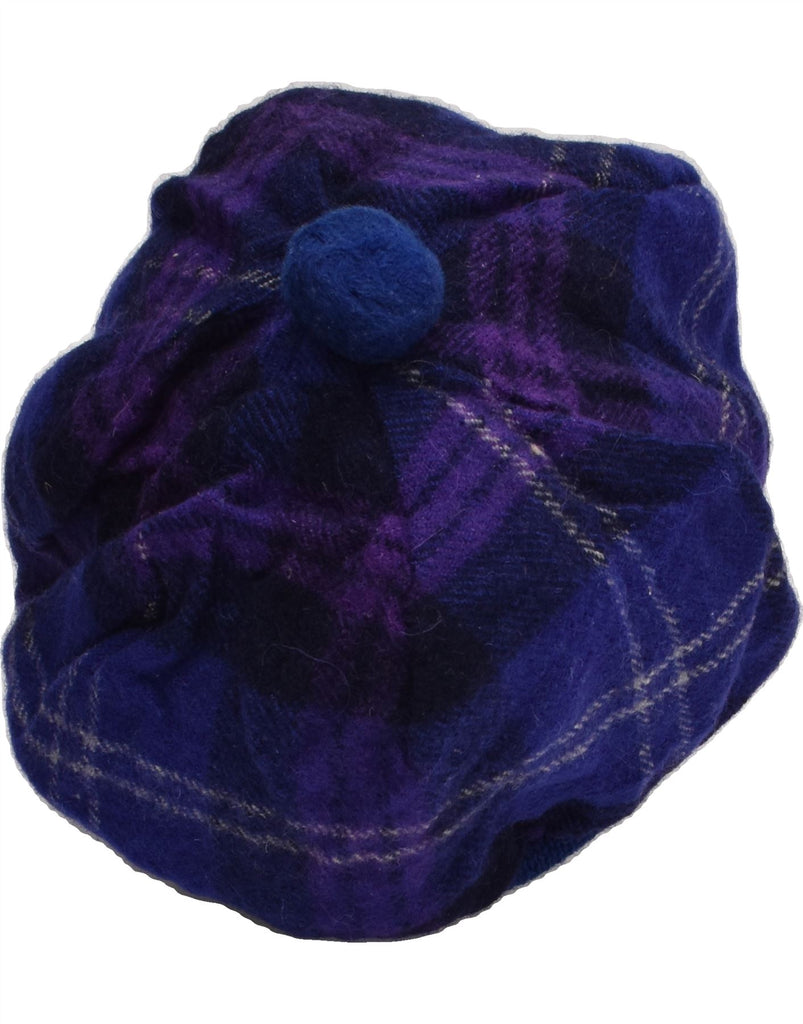 VINTAGE Womens Beret Hat One Size Blue Plaid New Wool | Vintage Vintage | Thrift | Second-Hand Vintage | Used Clothing | Messina Hembry 