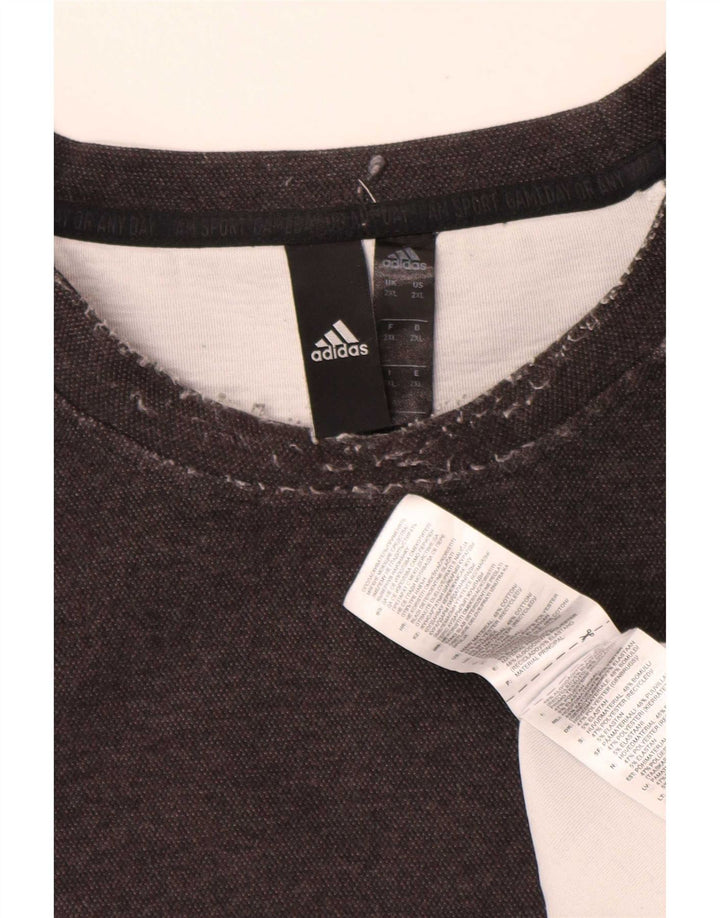 Adidas Mens Sweatshirt Jumper 2XL Grey Cotton