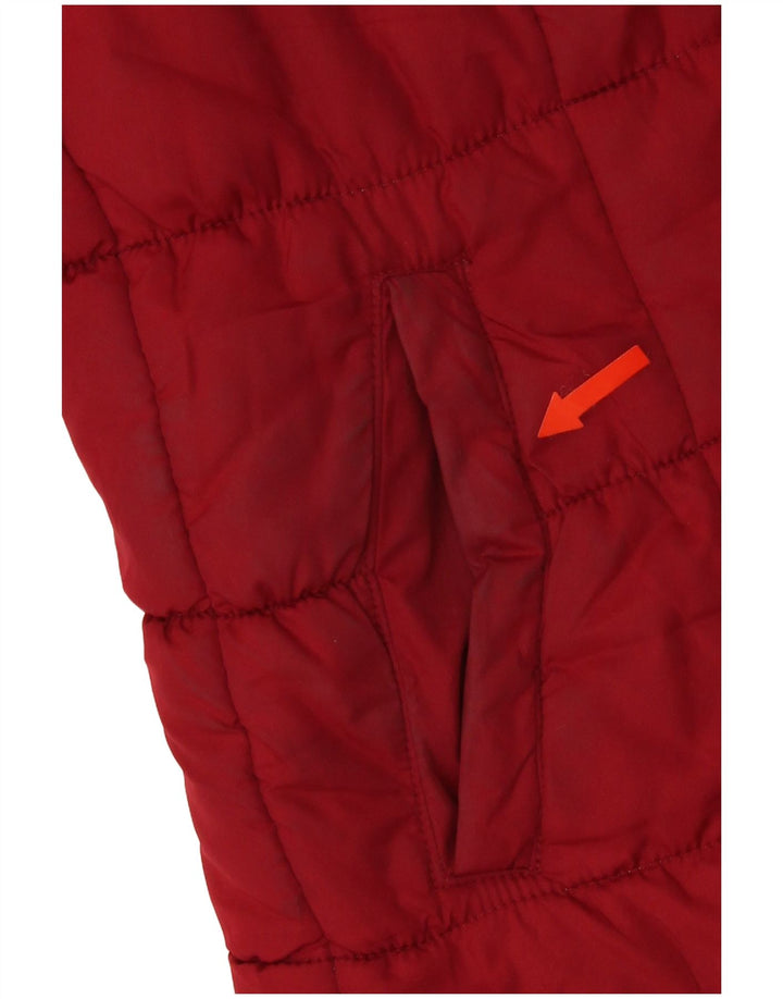 Marks & Spencer Womens Hooded Padded Jacket UK 14 Medium Red Polyester