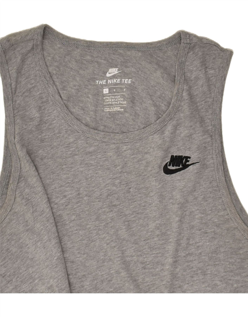 NIKE Mens Vest Top Large Grey Cotton | Vintage Nike | Thrift | Second-Hand Nike | Used Clothing | Messina Hembry 