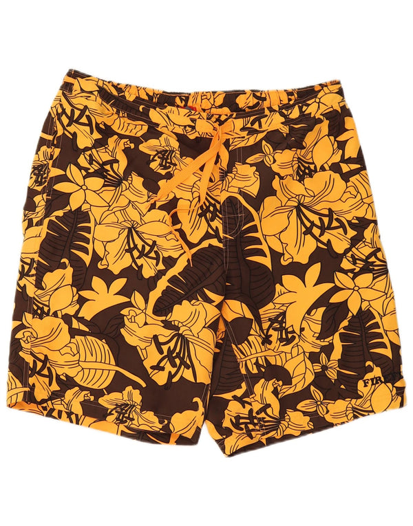 Firefly Mens Swimming Shorts Large Brown Floral Polyester