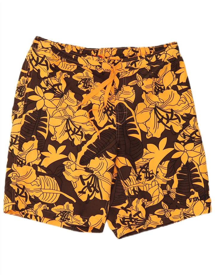 Firefly Mens Swimming Shorts Large Brown Floral Polyester
