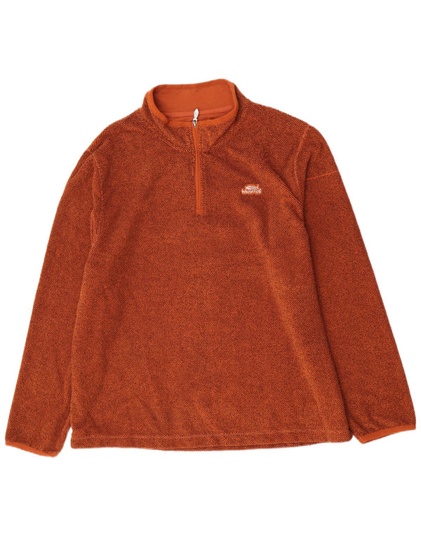 Weird Fish Mens Zip Neck Fleece Jumper 4XL Brown Polyester