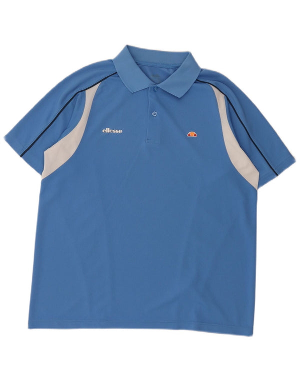 Ellesse Mens Polo Shirt Medium Blue Colourblock