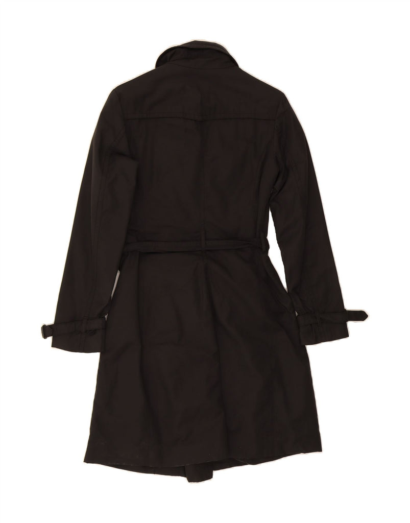 BENETTON Womens Trench Coat IT 40 Small Black Cotton Vintage Benetton and Second-Hand Benetton from Messina Hembry 