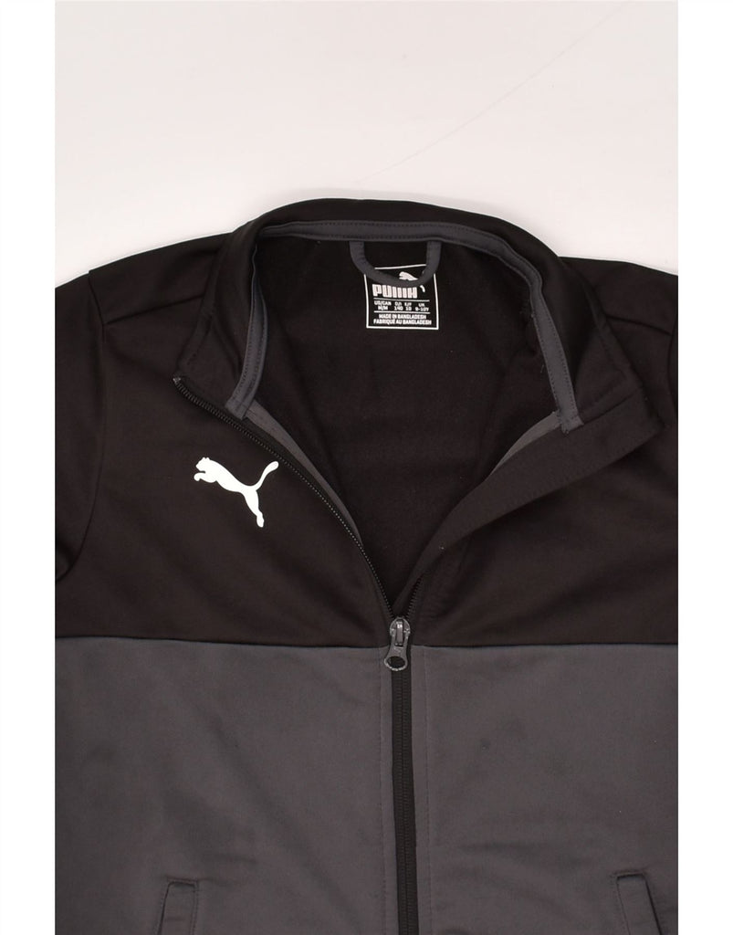 PUMA Boys Tracksuit Top Jacket 9-10 Years Grey Colourblock Polyester | Vintage Puma | Thrift | Second-Hand Puma | Used Clothing | Messina Hembry 