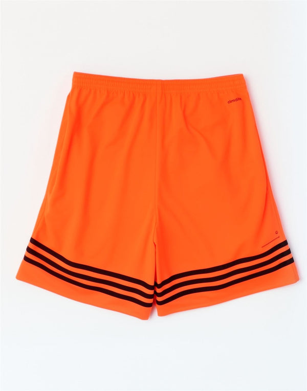 Adidas Mens Climalite Sport Shorts Medium Orange Striped Polyester Sports