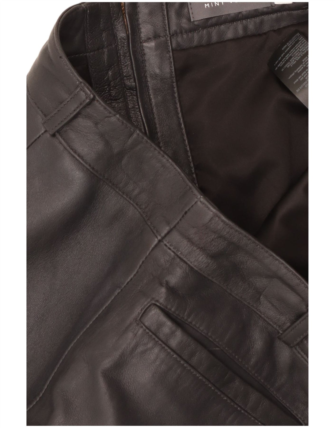 MINT VELVET Womens Leather Skirt UK 14 Large W34  Black Leather