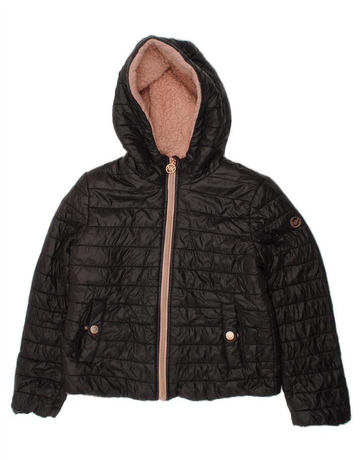 MICHAEL KORS Girls Hooded Padded Jacket 7-8 Years Black Nylon Vintage Michael Kors and Second-Hand Michael Kors from Messina Hembry 