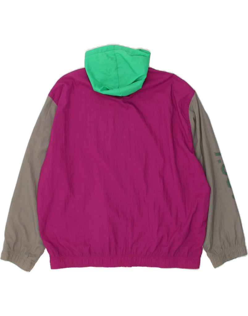 VINTAGE Mens Hooded Tracksuit Top Jacket XL Pink Colourblock | Vintage Vintage | Thrift | Second-Hand Vintage | Used Clothing | Messina Hembry 