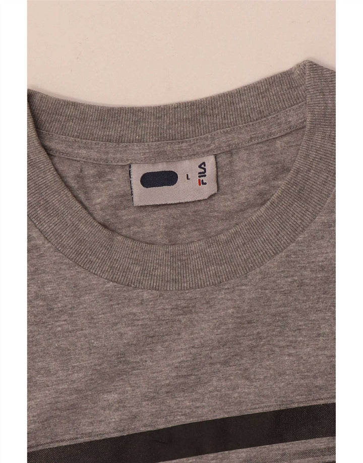 Fila Mens T-Shirt Top Large Grey Cotton