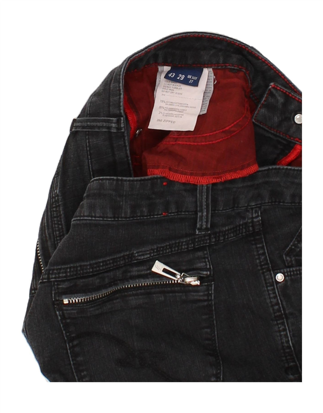 TRUSSARDI Womens Slim Jeans W27 L27 Black Cotton Vintage Trussardi and Second-Hand Trussardi from Messina Hembry 