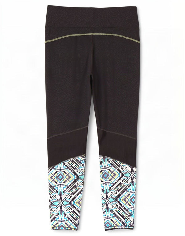 Marks & Spencer Womens Leggings UK 16 Large Black Geometric Polyester