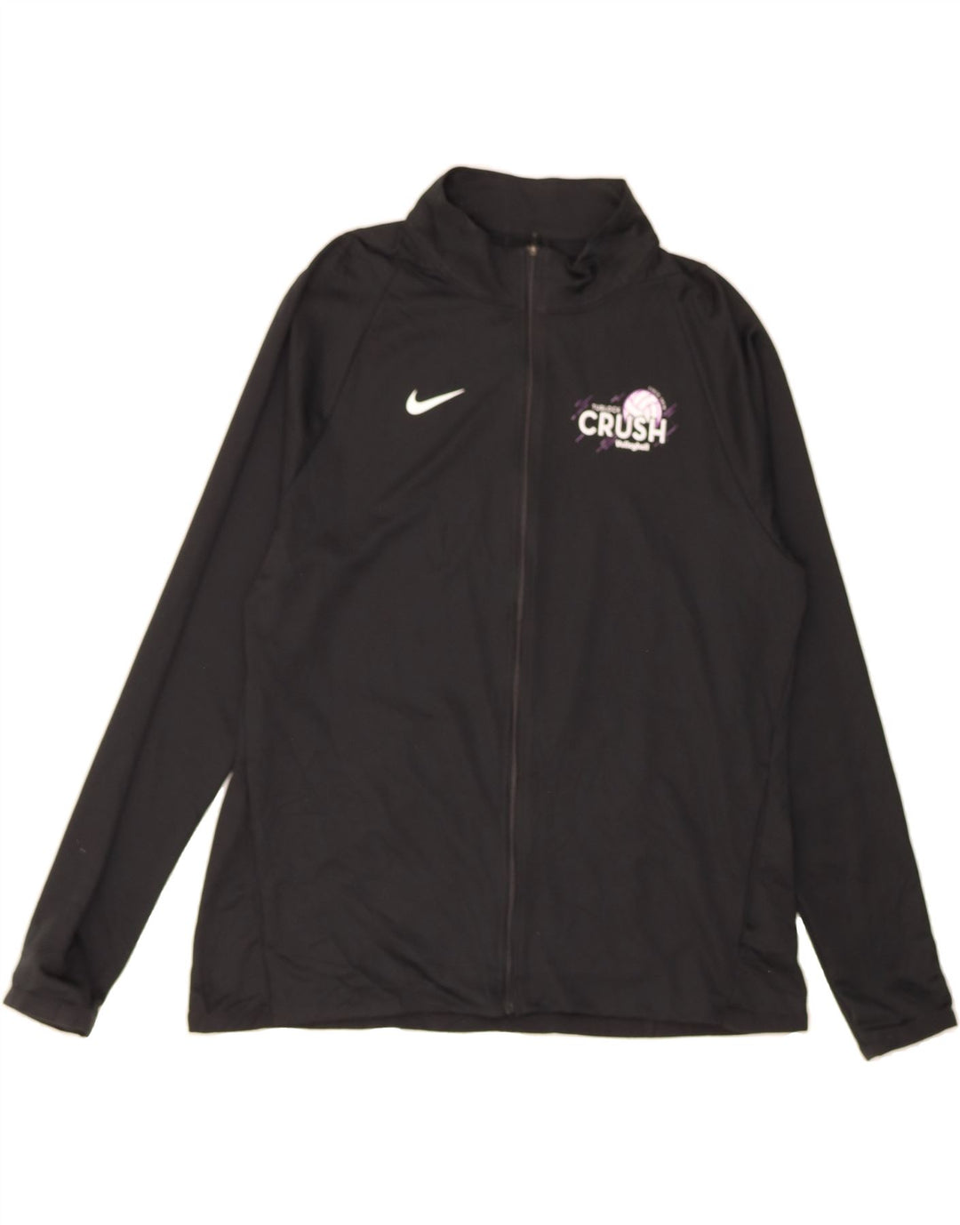 NIKE Womens Dri Fit Tracksuit Top Jacket UK 16 Large Black Polyester Vintage Nike and Second-Hand Nike from Messina Hembry 