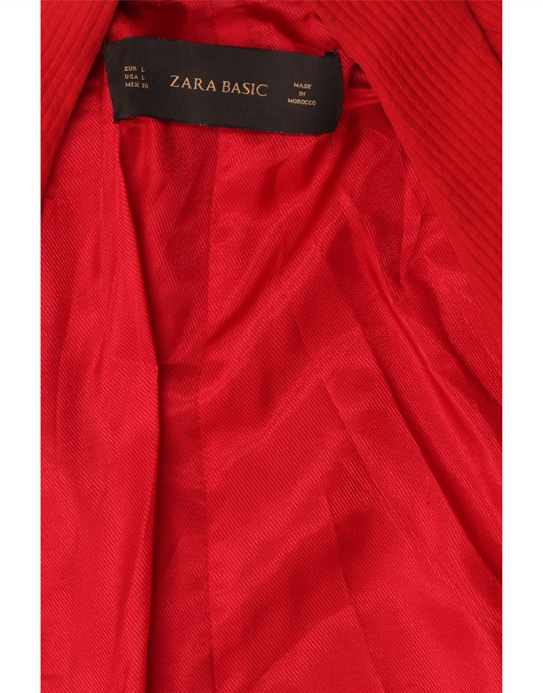 Zara Womens 3/4 Sleeve Open Blazer Jacket UK 16 Large Red