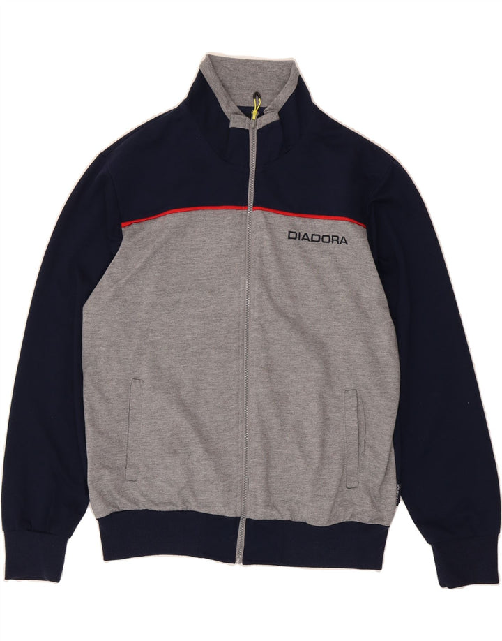 DIADORA Mens Tracksuit Top Jacket Medium Navy Blue Colourblock Cotton Vintage Diadora and Second-Hand Diadora from Messina Hembry 