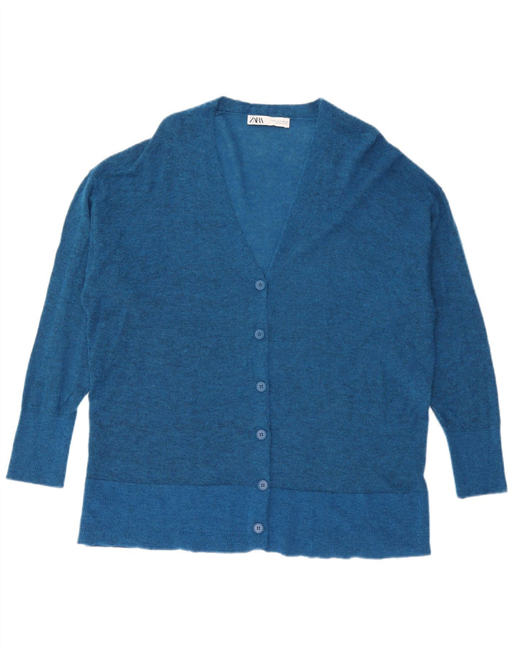 Zara Womens Oversized Cardigan Sweater UK 10 Small Blue
