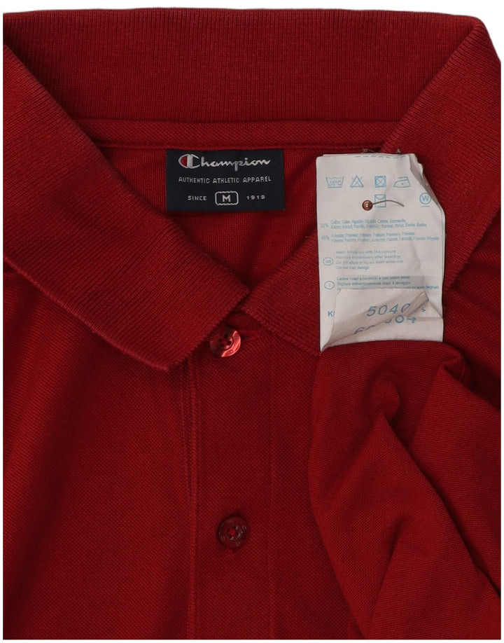 Champion Mens Polo Shirt Medium Red Cotton