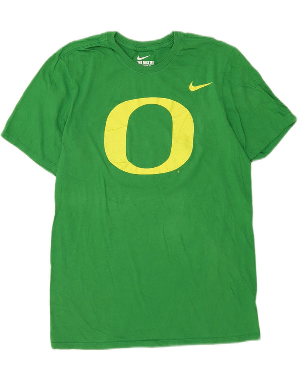 Nike Mens Athletic Cut Graphic T-Shirt Top Medium Green Cotton