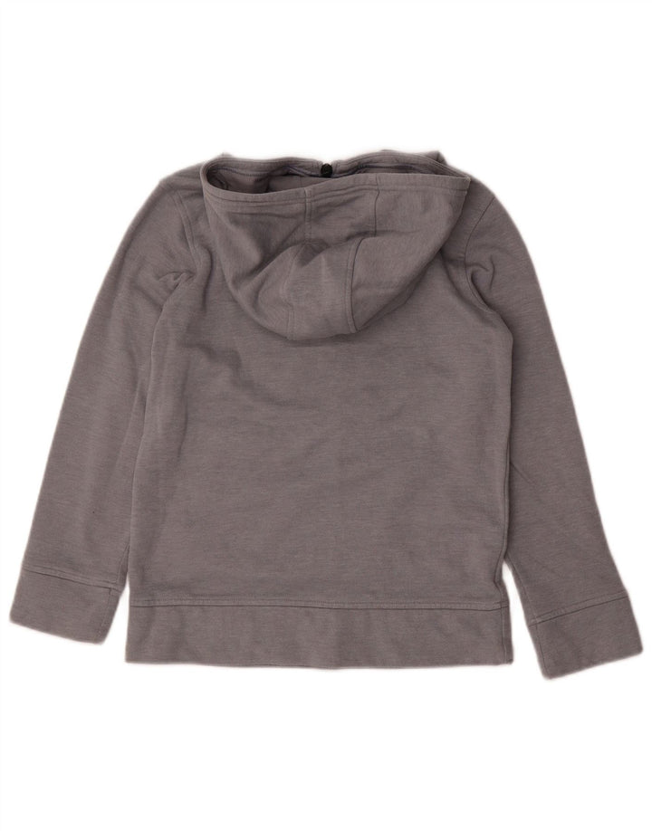 UNDER ARMOUR Boys Graphic Zip Neck Hoodie Jumper 9-10 Years Medium Grey