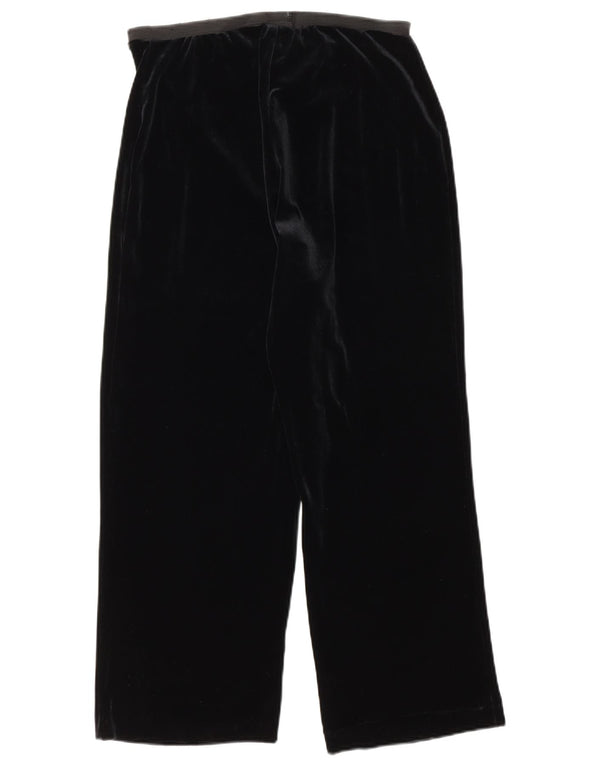 St. Bernard Womens Velour Cropped Trousers UK 12 Medium W28 L24 Black