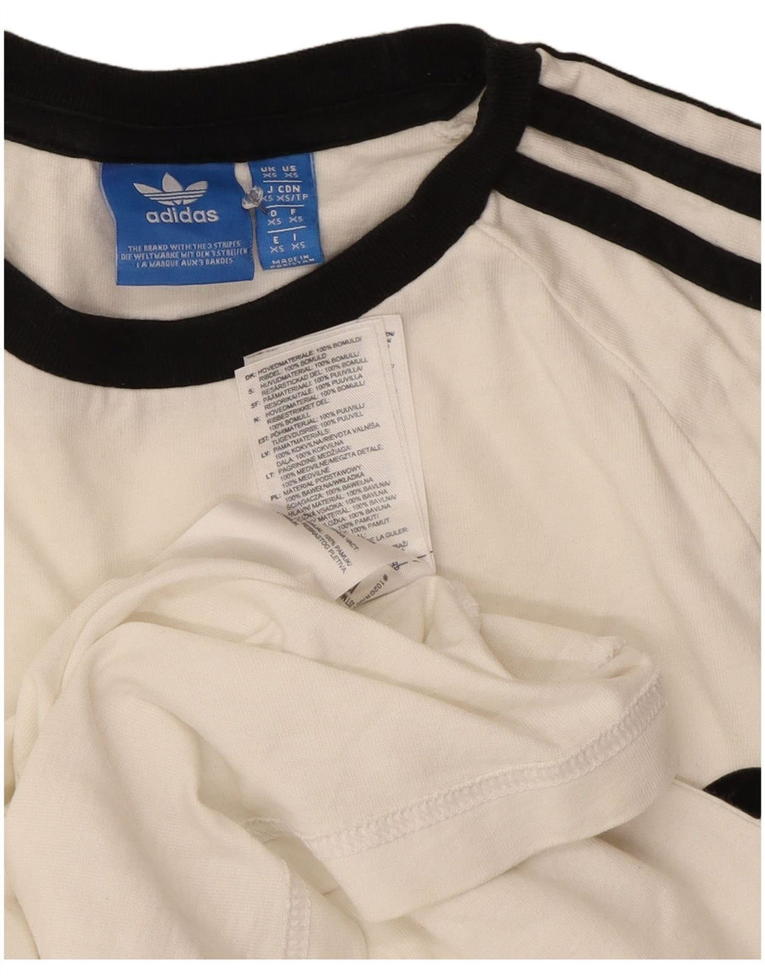 Adidas Mens Graphic Top Long Sleeve XS White Cotton
