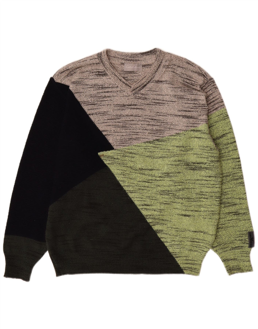Carlo Colucci Mens V-Neck Jumper Sweater IT 52 Large Multicoloured