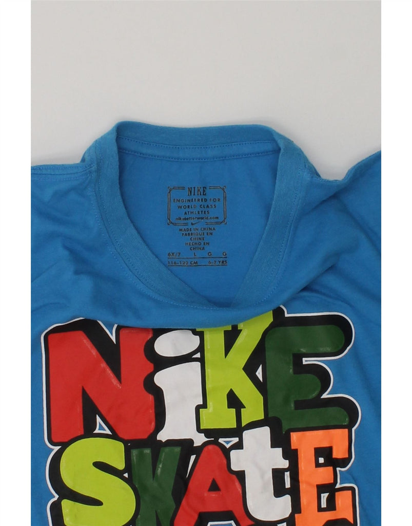 NIKE Boys Graphic T-Shirt Top 6-7 Years Large Blue Cotton | Vintage Nike | Thrift | Second-Hand Nike | Used Clothing | Messina Hembry 