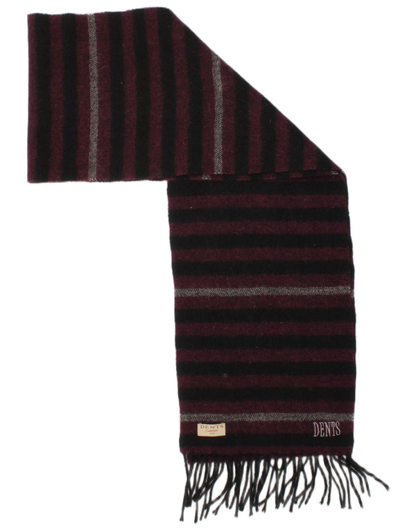 Dents Mens Rectangle Scarf One Size Purple Striped Winter