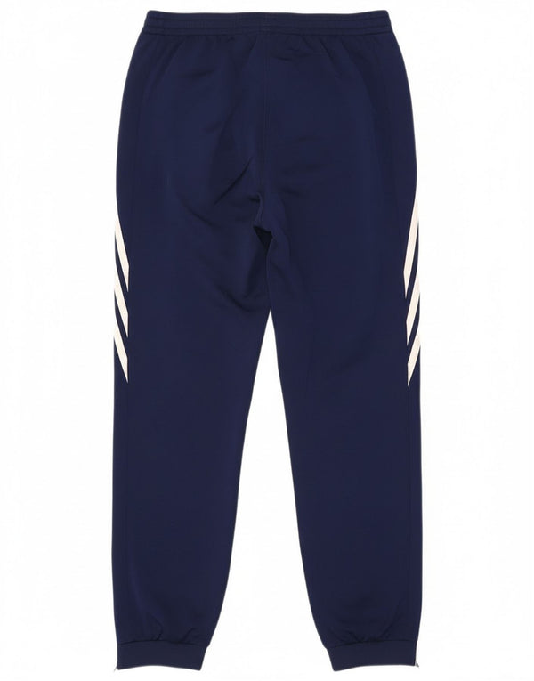 Adidas Boys Tracksuit Trousers Joggers 13-14 Years XL Navy Blue Polyester