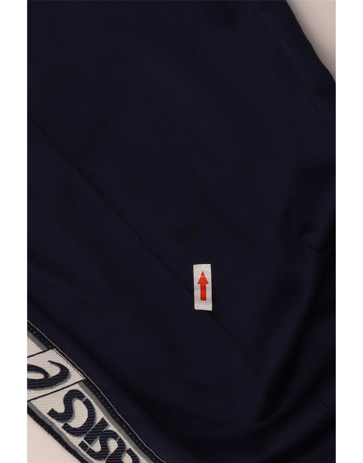 Asics Mens Graphic Tracksuit Trousers Large Navy Blue Colourblock