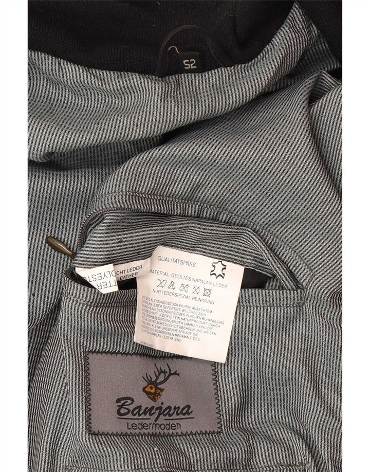 Banjara Mens Leather Jacket IT 52 XL Black Leather