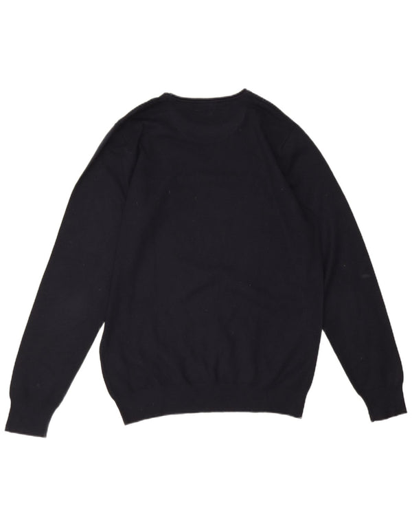 Liu Jo Mens Crew Neck Jumper Sweater Large Navy Blue Viscose