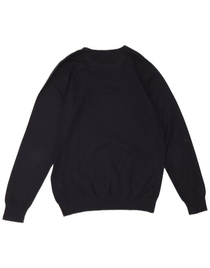 Liu Jo Mens Crew Neck Jumper Sweater Large Navy Blue Viscose