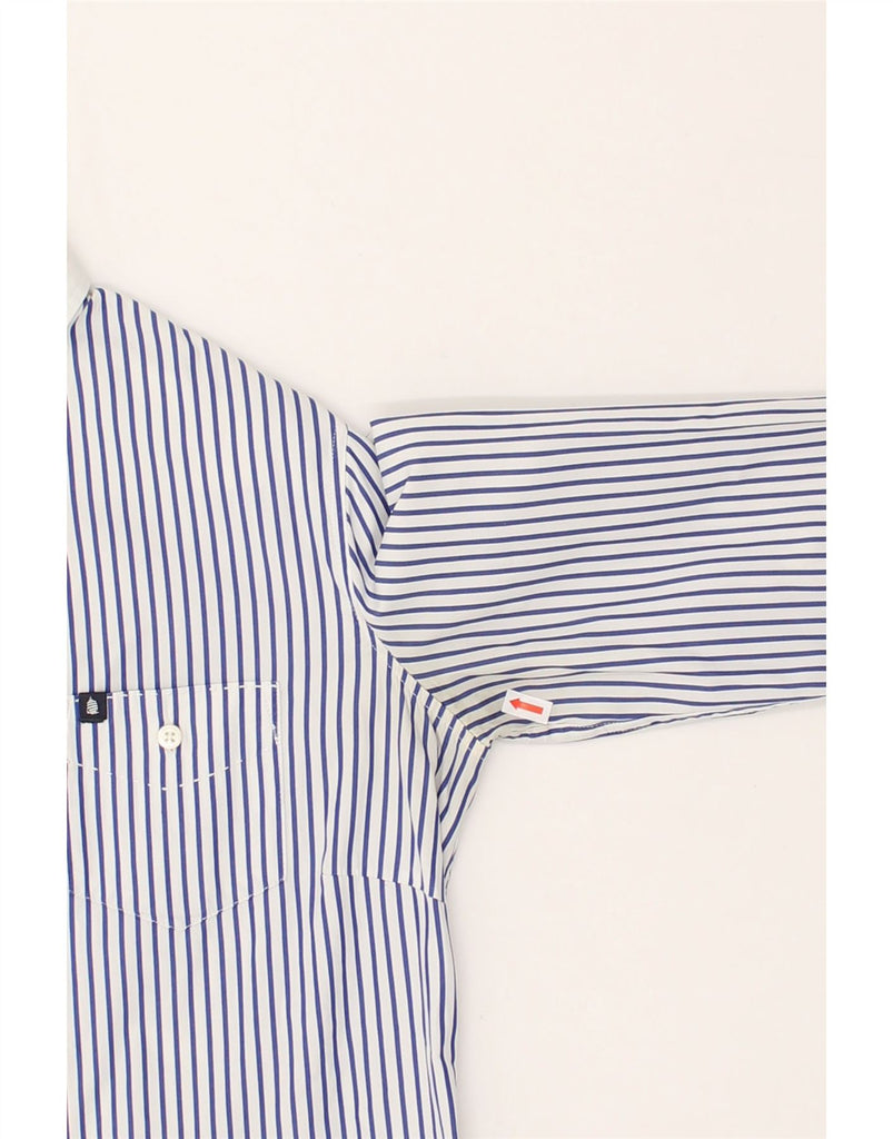 MARINA YACHTING Womens Shirt UK 10 Small Blue Pinstripe Cotton | Vintage Marina Yachting | Thrift | Second-Hand Marina Yachting | Used Clothing | Messina Hembry 