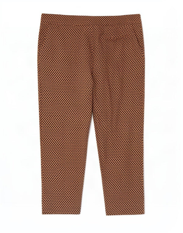 Marks & Spencer Womens Crop Suit Trousers UK 16 Large W34 L26 Brown