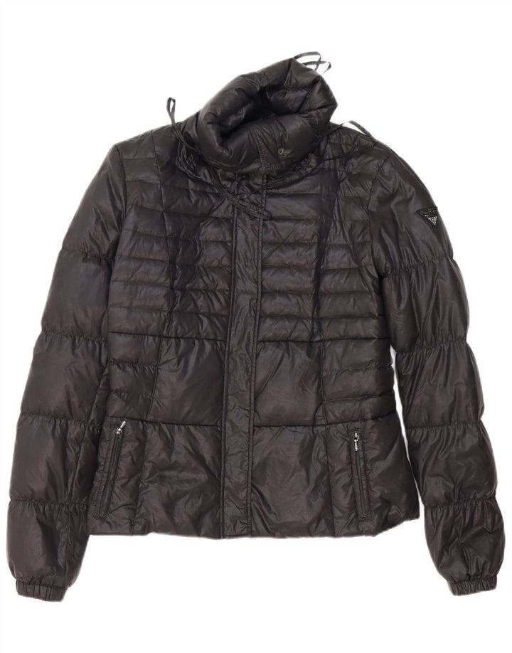 Guess Womens Padded Jacket UK 16 Large Black Polyester