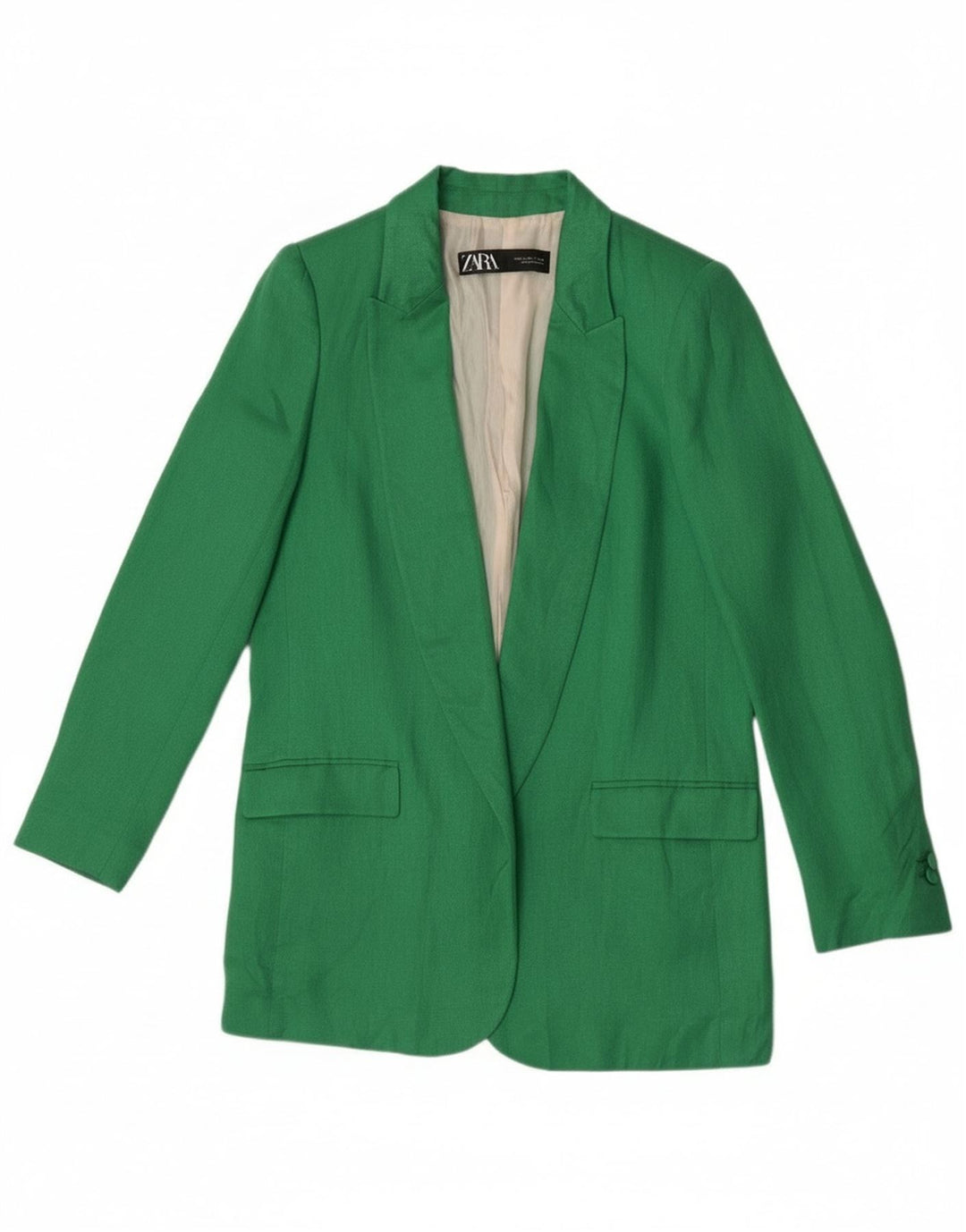 Zara Womens Open Blazer Jacket UK 10 Small Green