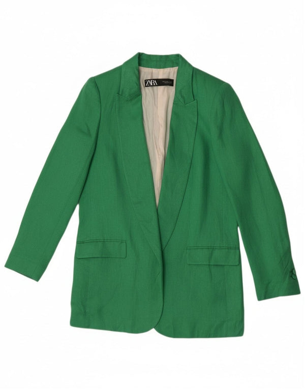 Zara Womens Open Blazer Jacket UK 10 Small Green
