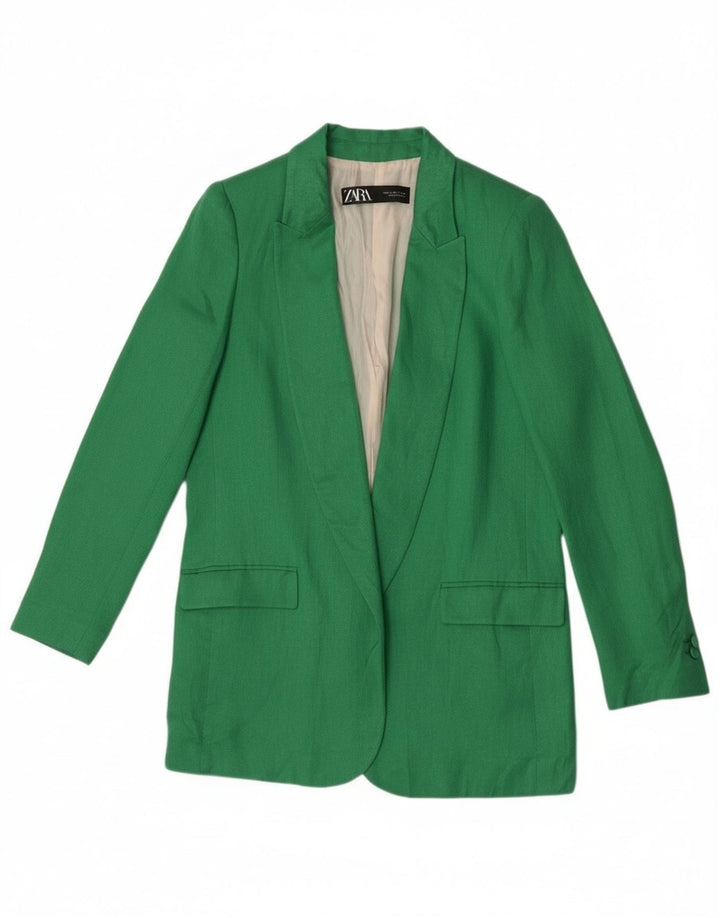 Zara Womens Open Blazer Jacket UK 10 Small Green