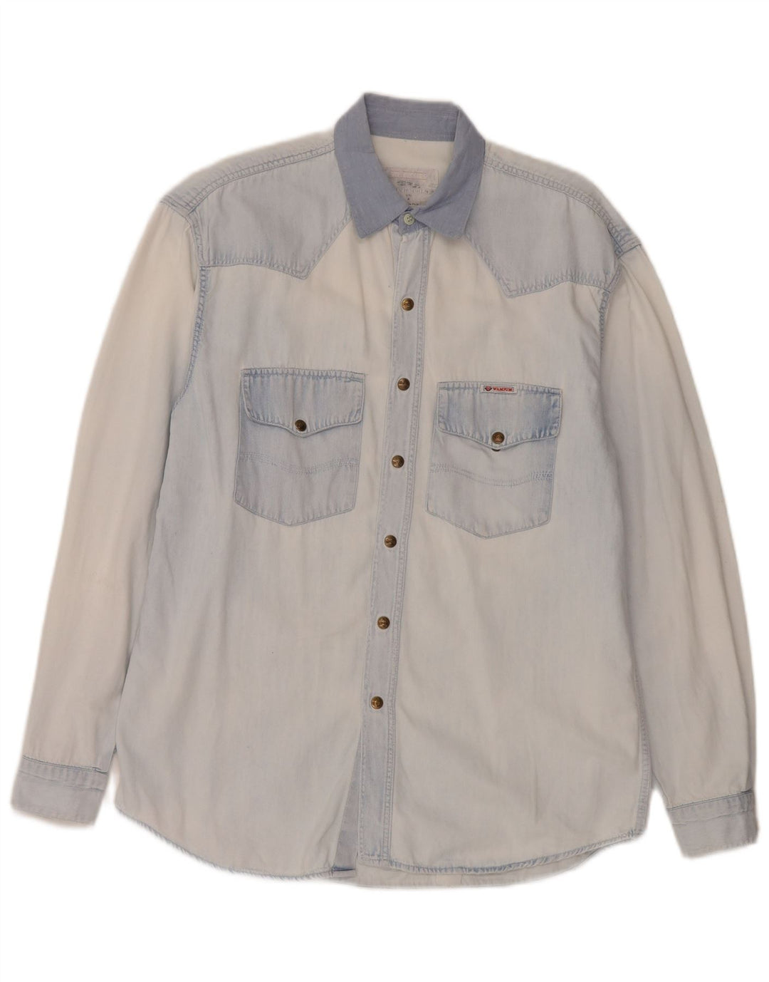 Wampum Mens Denim Shirt Medium Blue
