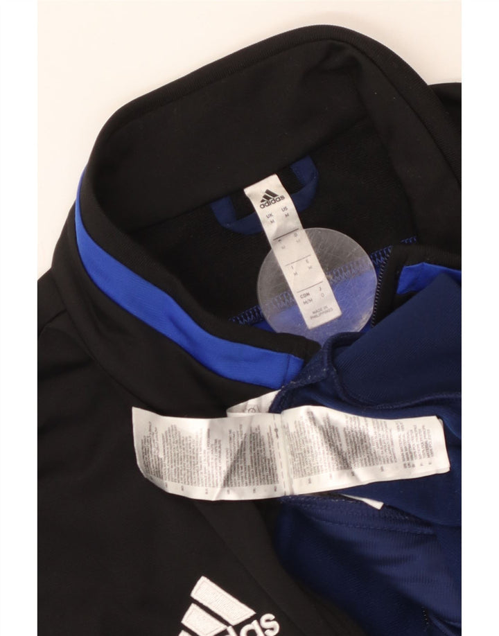Adidas Mens Tracksuit Top Jacket Medium Navy Blue Colourblock Polyester
