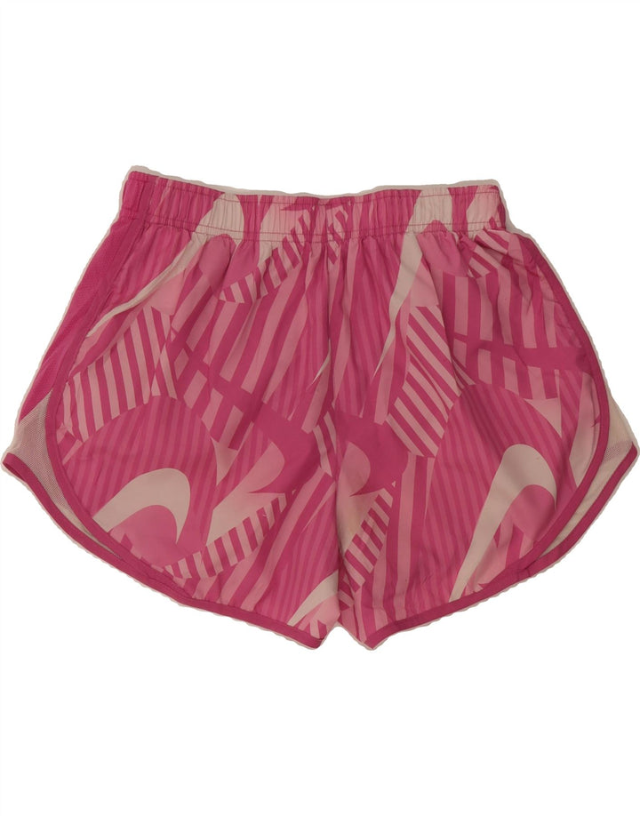 NIKE Womens Dri Fit Graphic Sport Shorts UK 12 Medium  Pink Polyester Vintage Nike and Second-Hand Nike from Messina Hembry 