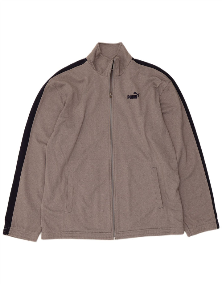 Puma Boys Tracksuit Top Jacket 15-16 Years Grey Colourblock