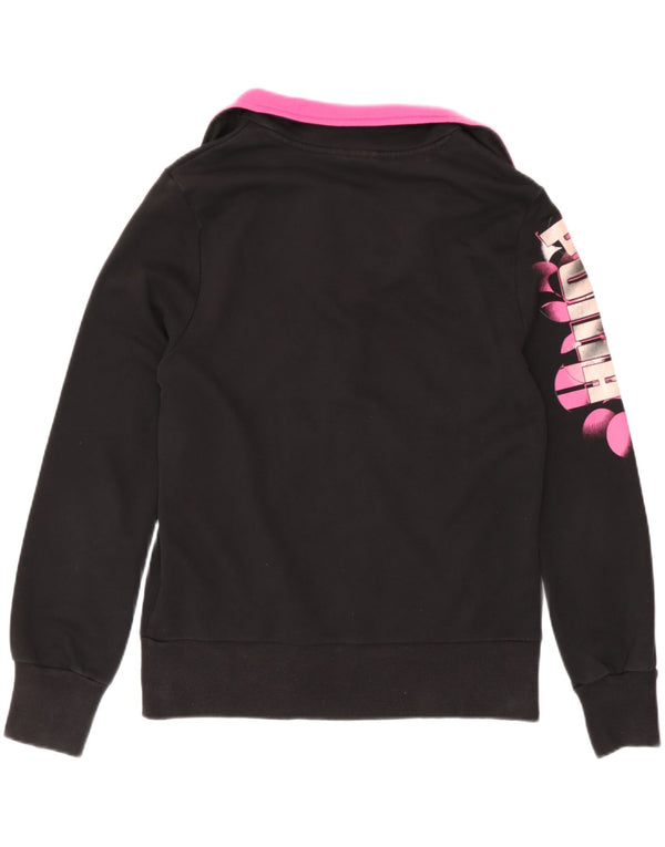 Puma Womens Graphic Tracksuit Top Jacket UK 14 Medium Black