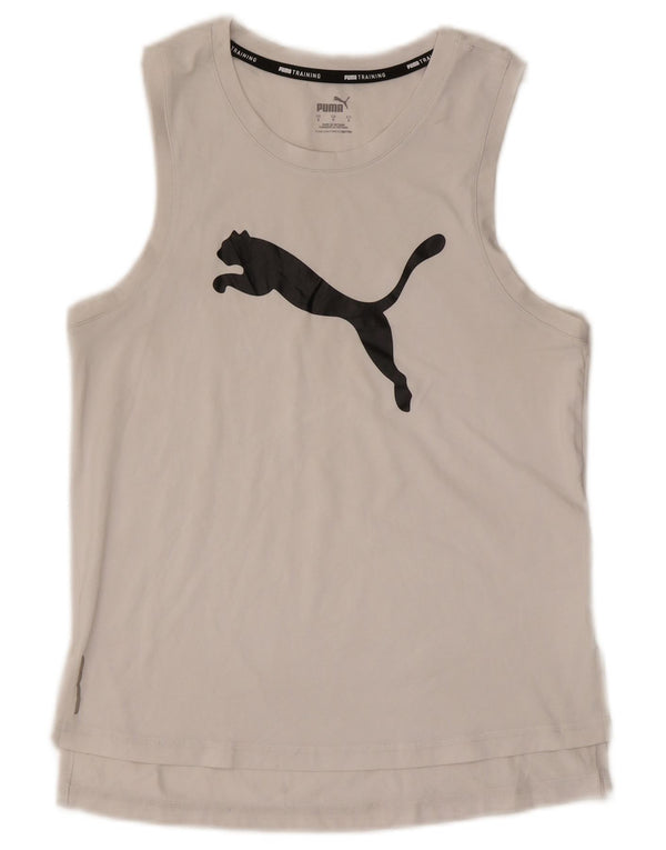 Puma Mens Graphic Vest Top Small White Polyester
