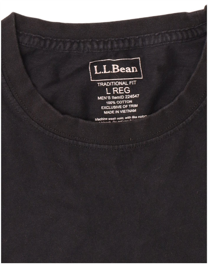 L.L.Bean Mens Traditional Fit T-Shirt Top Large Black Cotton
