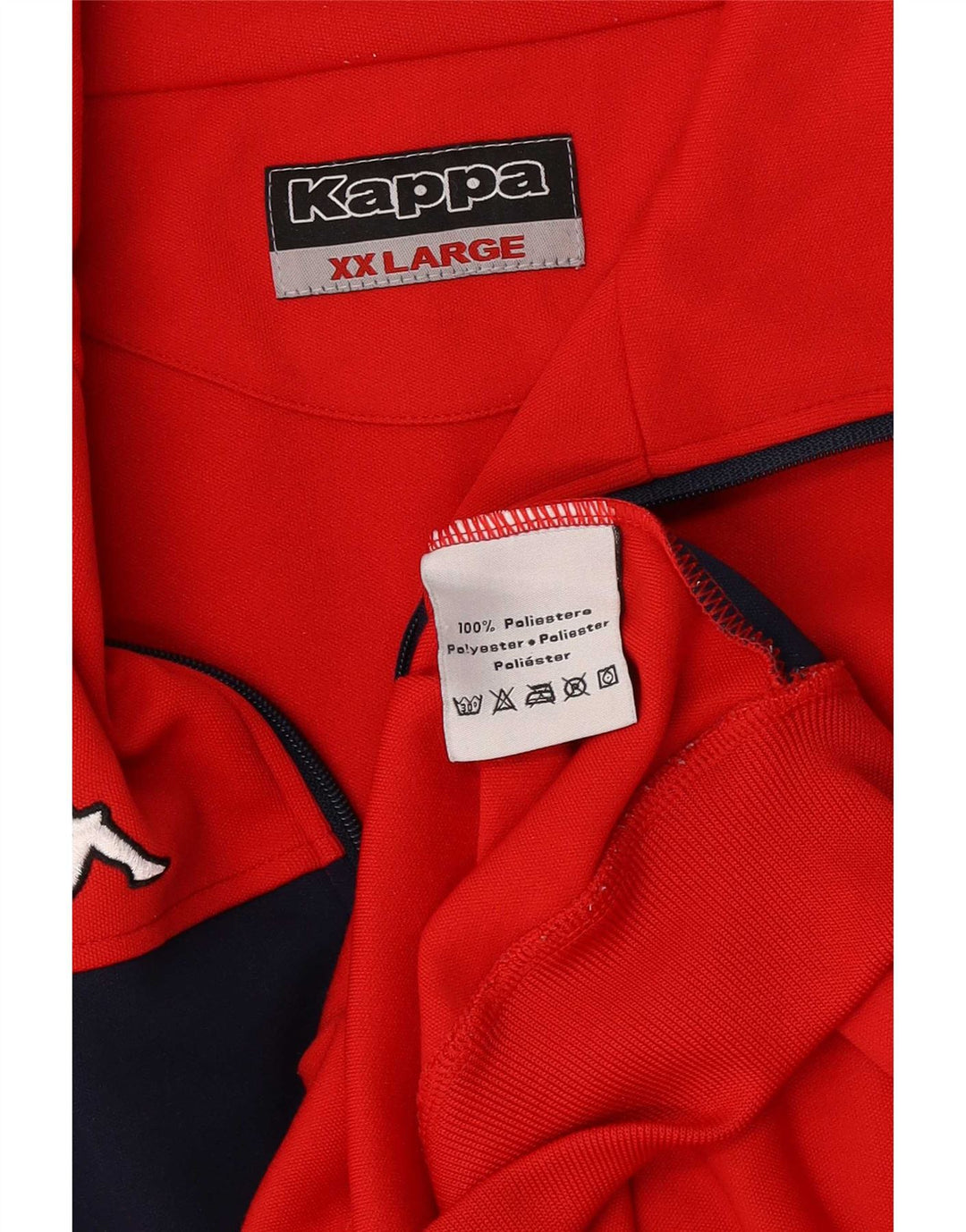Kappa Mens Tracksuit Top Jacket 2XL Red Colourblock Polyester