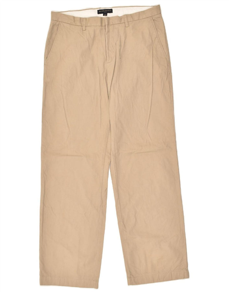 BANANA REPUBLIC Mens Slim Chino Trousers W36 L34 Beige Cotton | Vintage Banana Republic | Thrift | Second-Hand Banana Republic | Used Clothing | Messina Hembry 