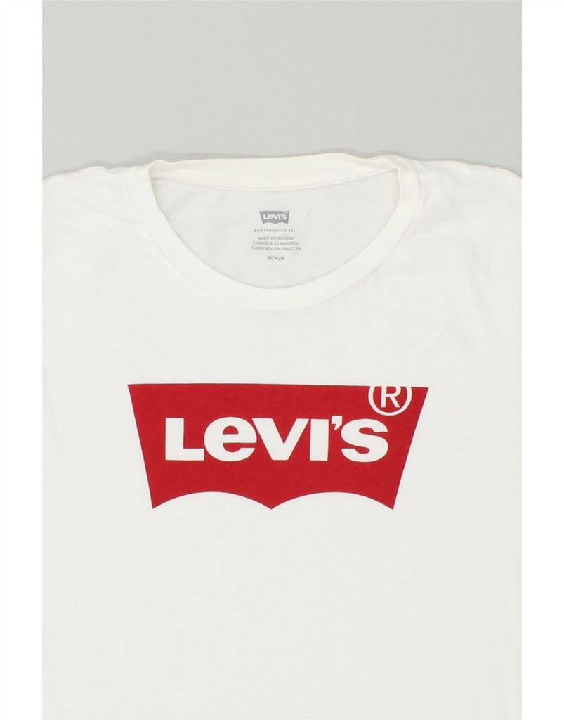 LEVI'S Womens Graphic T-Shirt Top UK 14 Medium White | Vintage Levi's | Thrift | Second-Hand Levi's | Used Clothing | Messina Hembry 